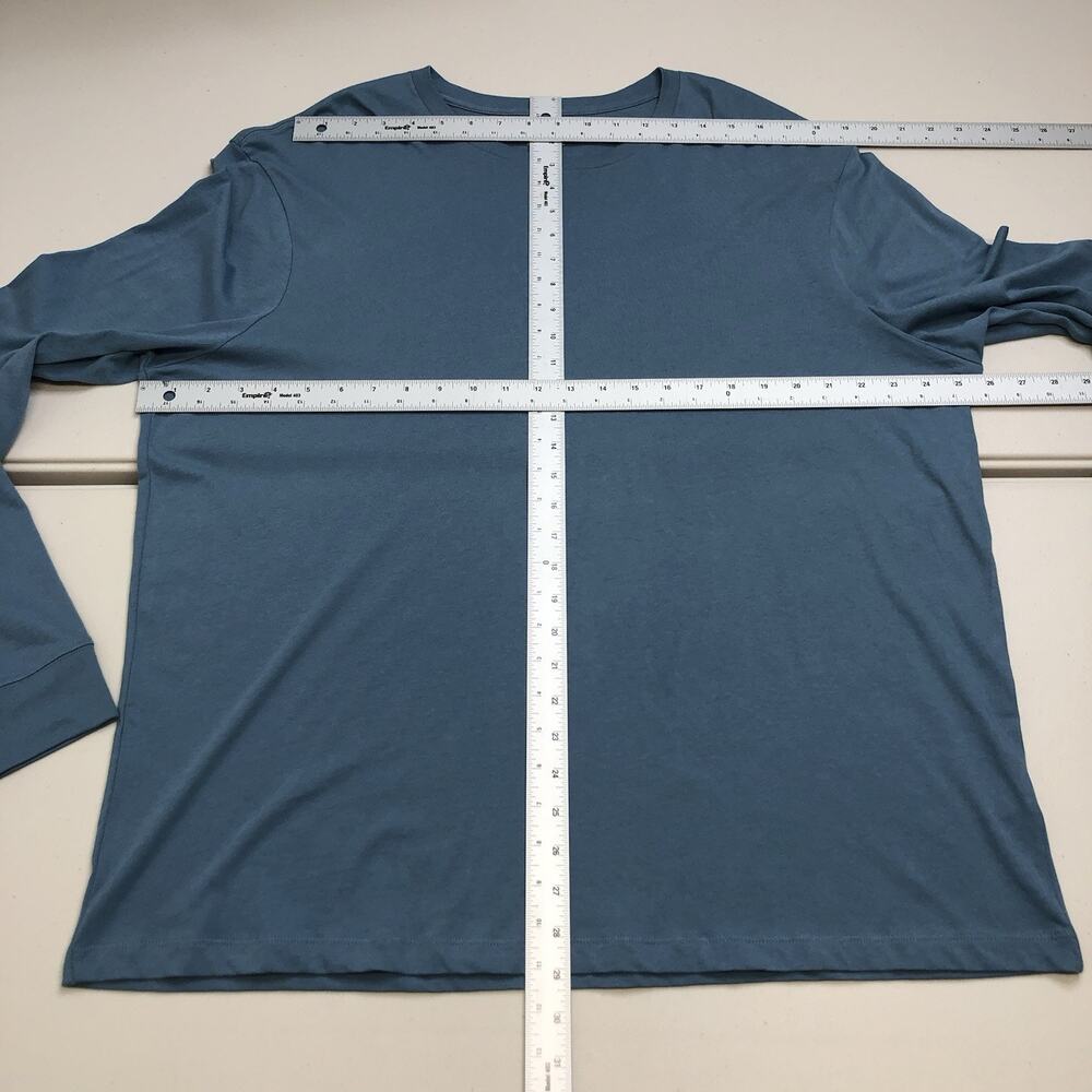 J.CREW Men's Long Sleeve Jersey Tee Size XXL Cotton Blue Shirt Rib Trim - Picture 3 of 8